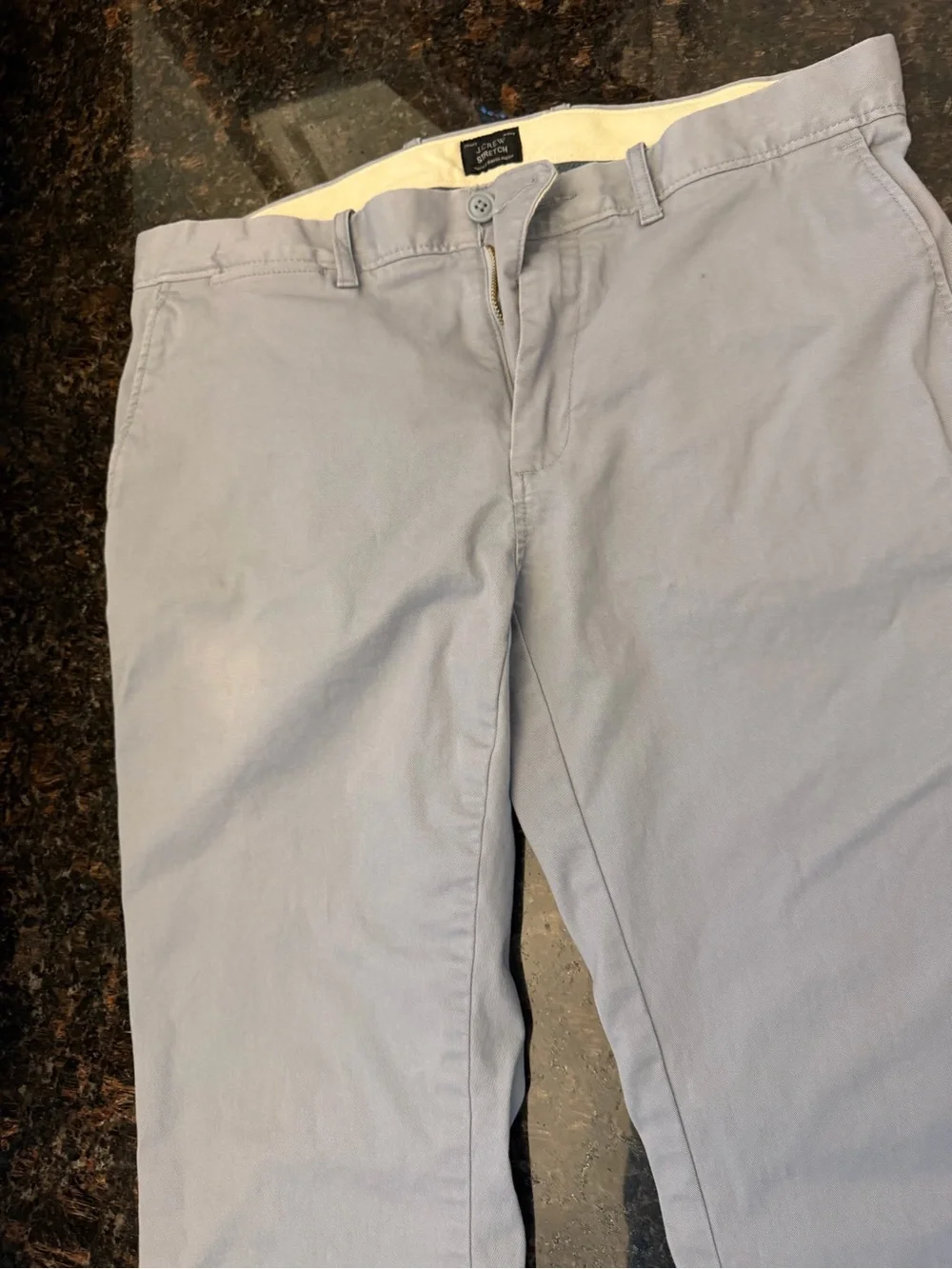 J. Crew Cream Pants with Navy Trim